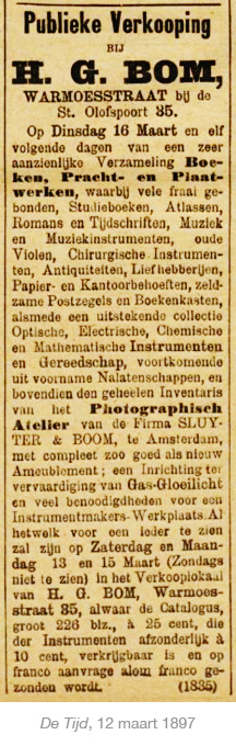 1897 03 12 publieke verkooping inventaris Sluijter Boom Tijd caption
