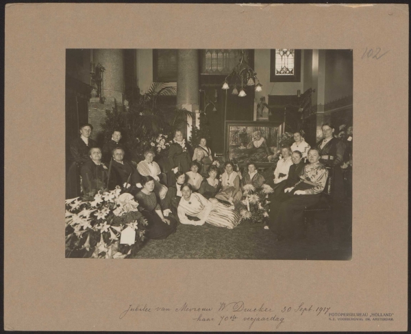 Receptie ter gelegenheid van Wilhelmina Druckers 70ste verjaardag, Amsterdam 30 september 1917