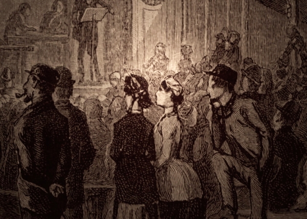 Openbare vergadering van de Sociaal-Democratische Bond in Het Volkspark